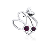 Sweet Cherry Shape Silver Ear Cuff EC2-12